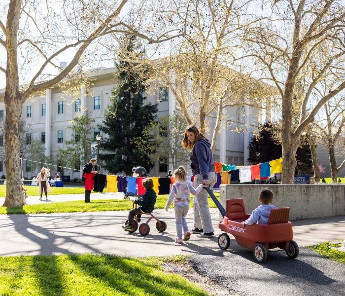 Children playing on Campus